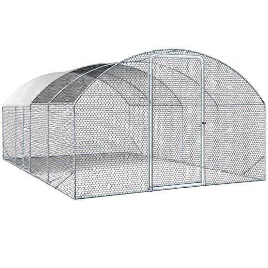 Enclos poulailler dôme 15 m² parc grillagé 3x5 m avec porte latérale – IDMarket - Image 3