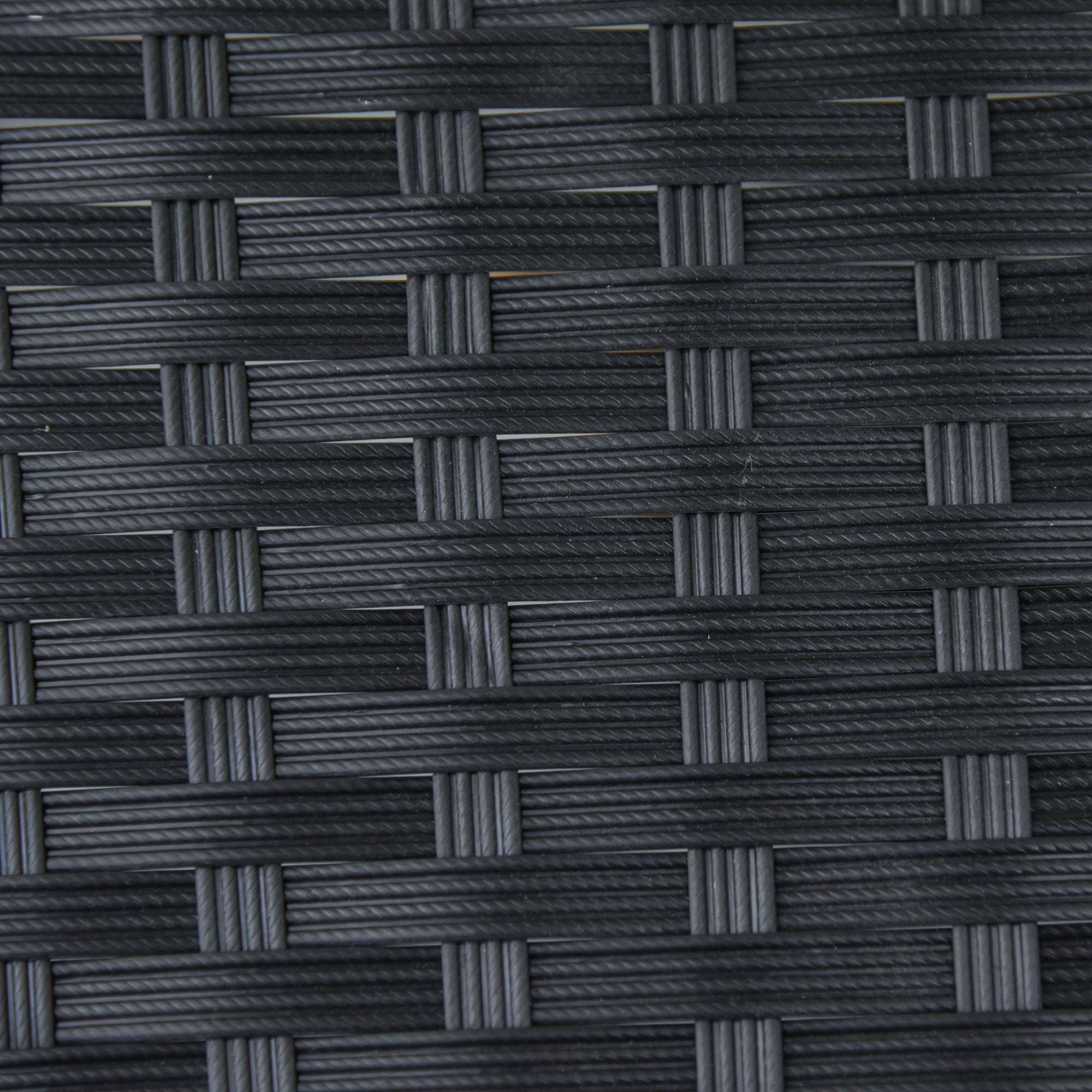 Table demi-ronde polyrattan métal 100x50x74cm noire, parfaite pour balcon et terrasse - Image 7