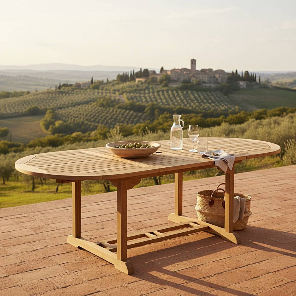 Teck'Attitude - Table extensible ovale teck massif Vérone 160/240 x 100 cm - TECK'Attitude - Imagen 8