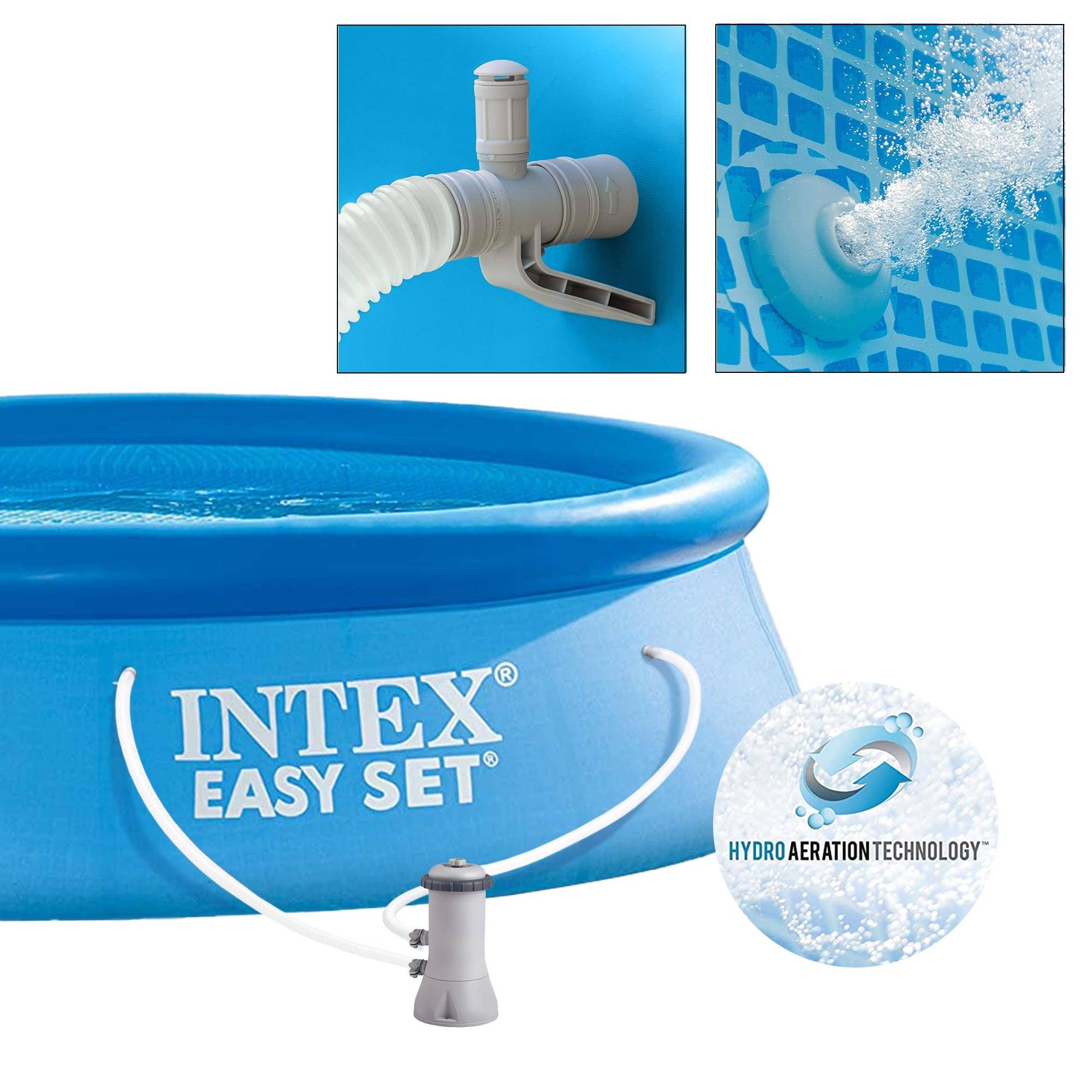 Ecd-Germany - Intex Piscine gonflable familiale/enfants autoportante avec epurateur 366x76 cm - Imagen 3