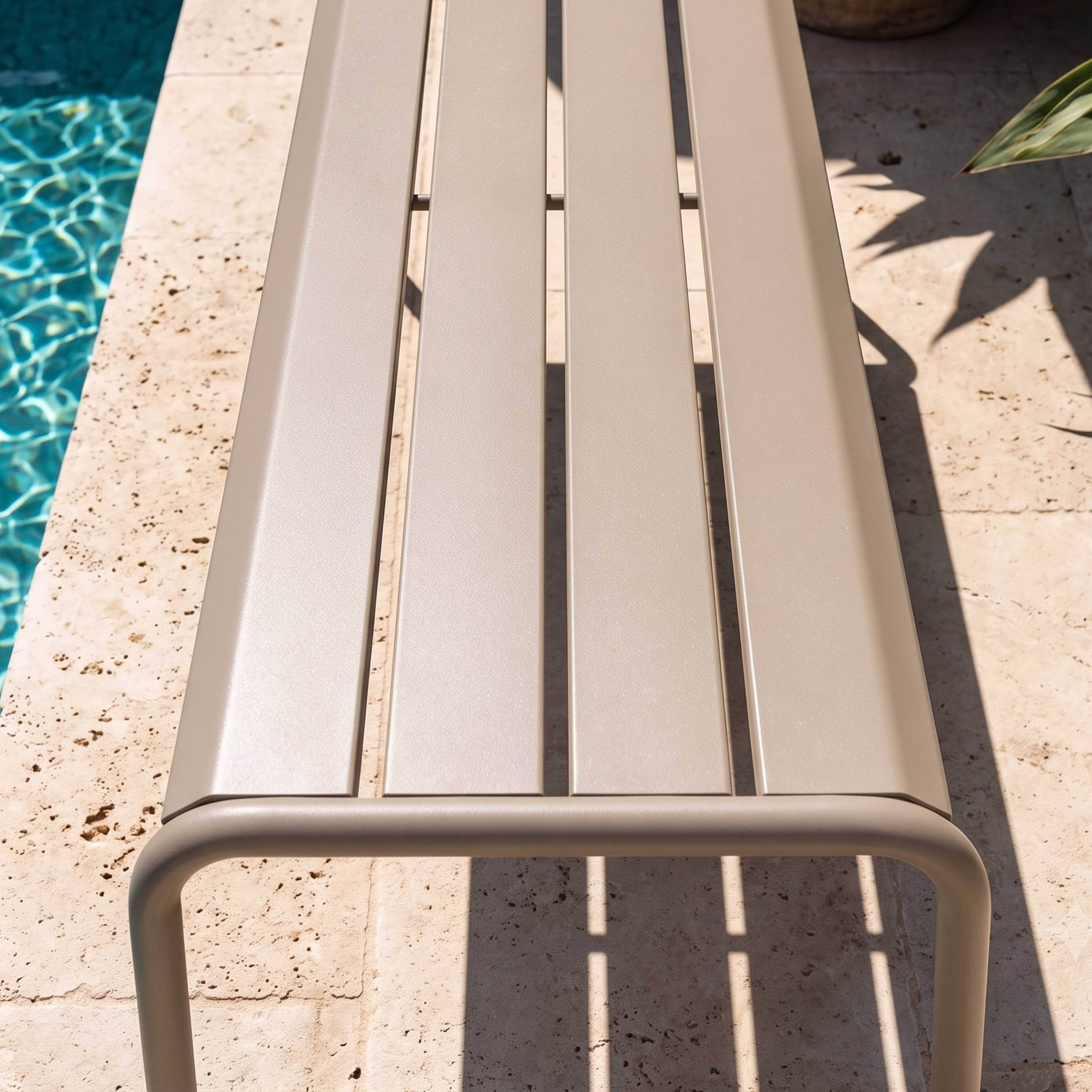 Oviala - Banc de jardin en acier taupe Palavas - Oviala - Imagen 3