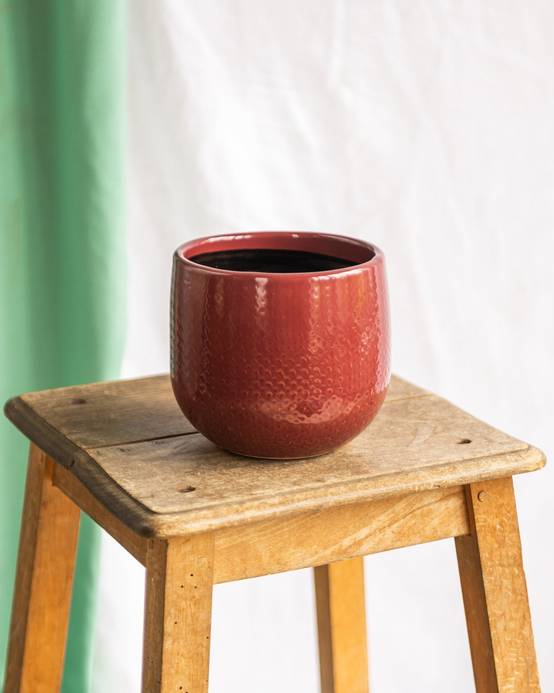 Cache pot Bari bordeaux- La Green Touch - Image 1