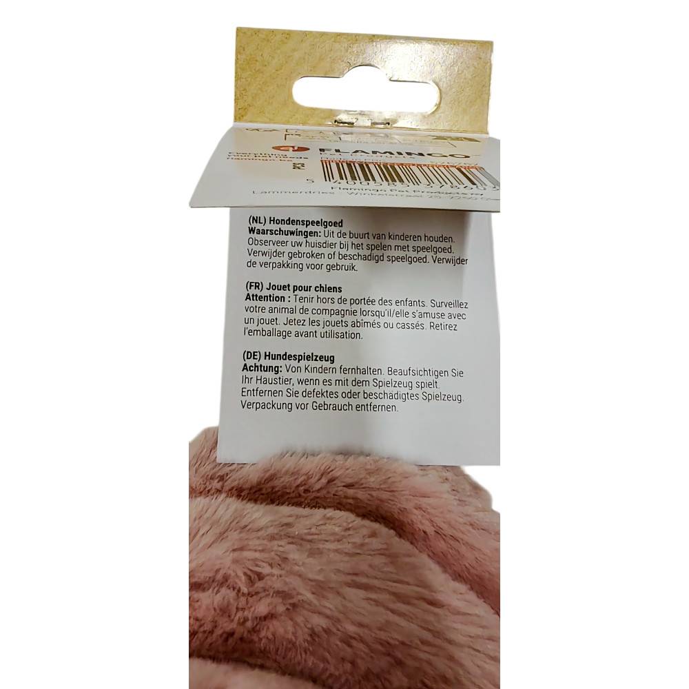 Jouet peluche Ribola Mouton assis Taille L 65 cm Rose et Gris pour Chien - Image 5