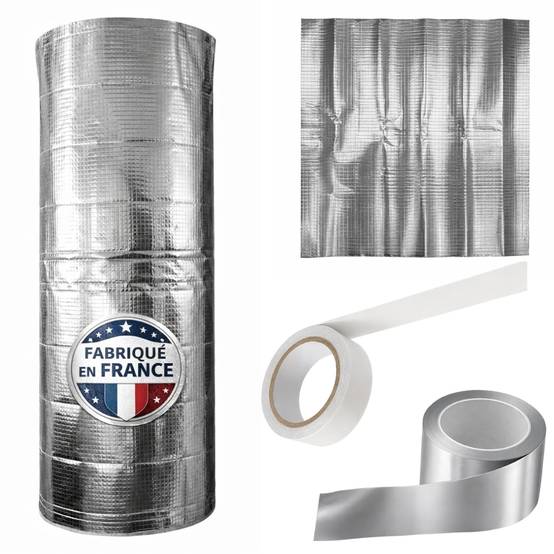 ISOLANT POUR BALLON D'EAU CHAUDE ET CUMULUS 160 X 200CM - KIT COMPLET AVEC SCOTCH - Image 1