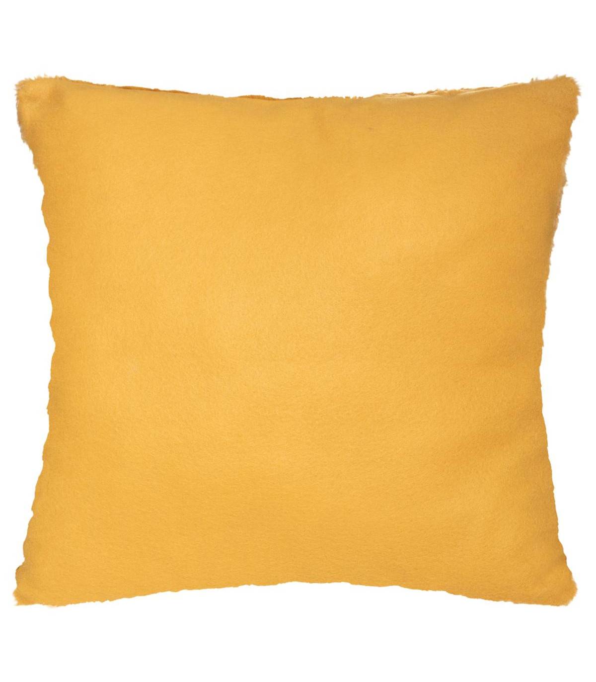 Coussin déhoussable Ocre en Fourrure motif en relief  45 x 45 cm - Imagen 2