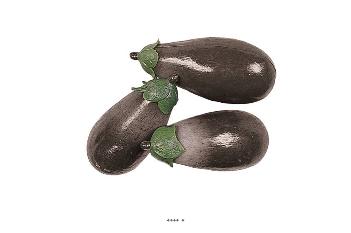 Artificielles - Aubergines artificielles en lot de 3 en Plastique soufflé L 135x60 mm - Imagen 1