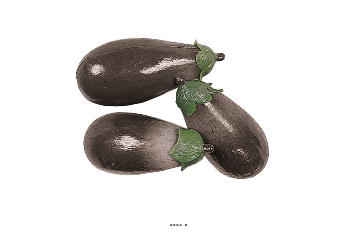 Artificielles - Aubergines artificielles en lot de 3 en Plastique soufflé L 135x60 mm - Imagen 2