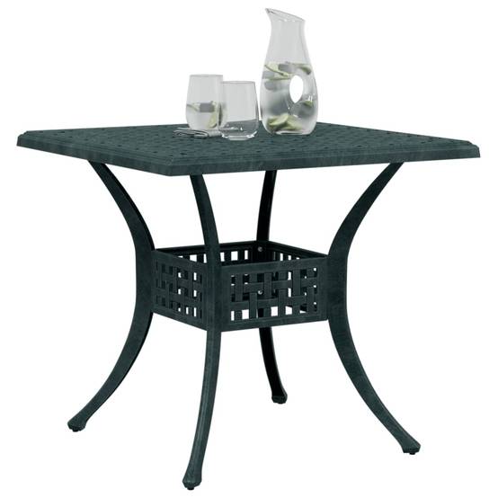 Table de jardin aluminium coulé vert 80 x 80 x 75 cm - PANGIVO - Image 4