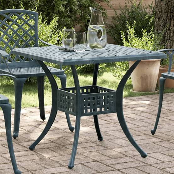Table de jardin aluminium coulé vert 80 x 80 x 75 cm - PANGIVO - Image 1