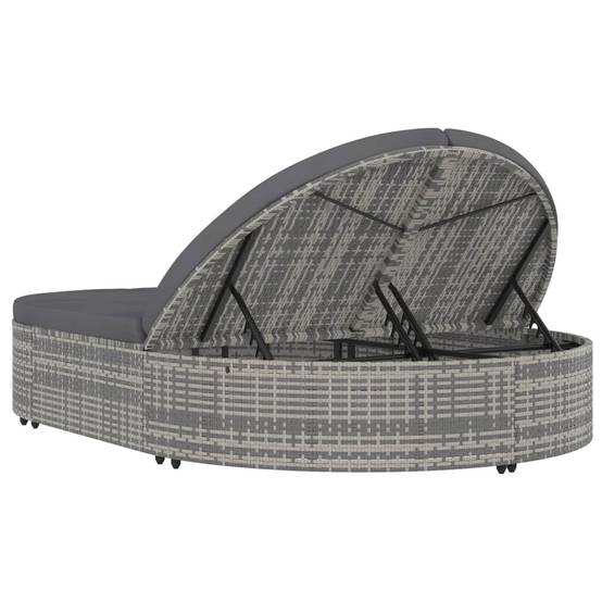 Prolenta Premium - Chaise longue pliante/transat Cecily Gris 198 X 138 X 28 cm - P87209G - Image 6