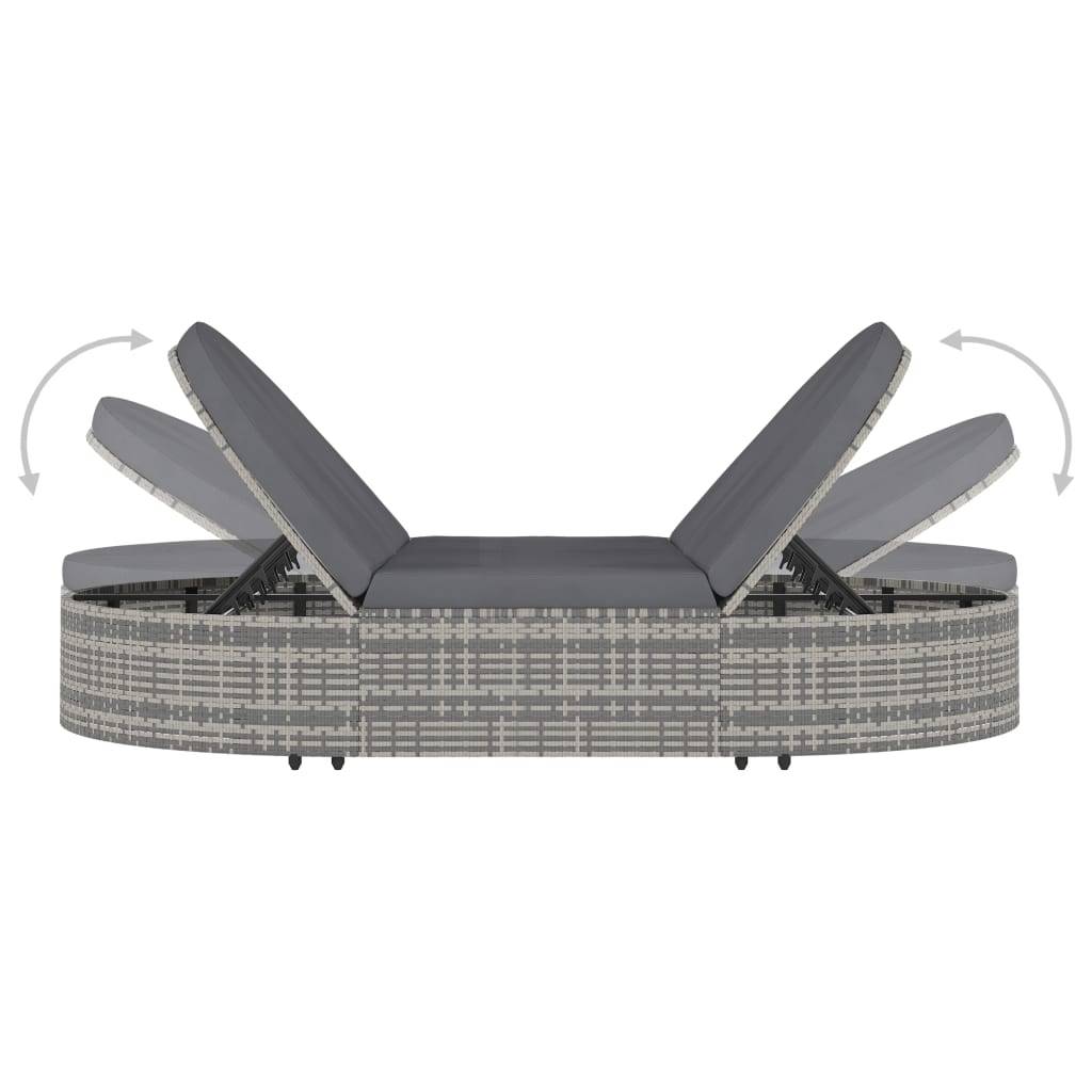 Prolenta Premium - Chaise longue pliante/transat Cecily Gris 198 X 138 X 28 cm - P87209G - Image 5
