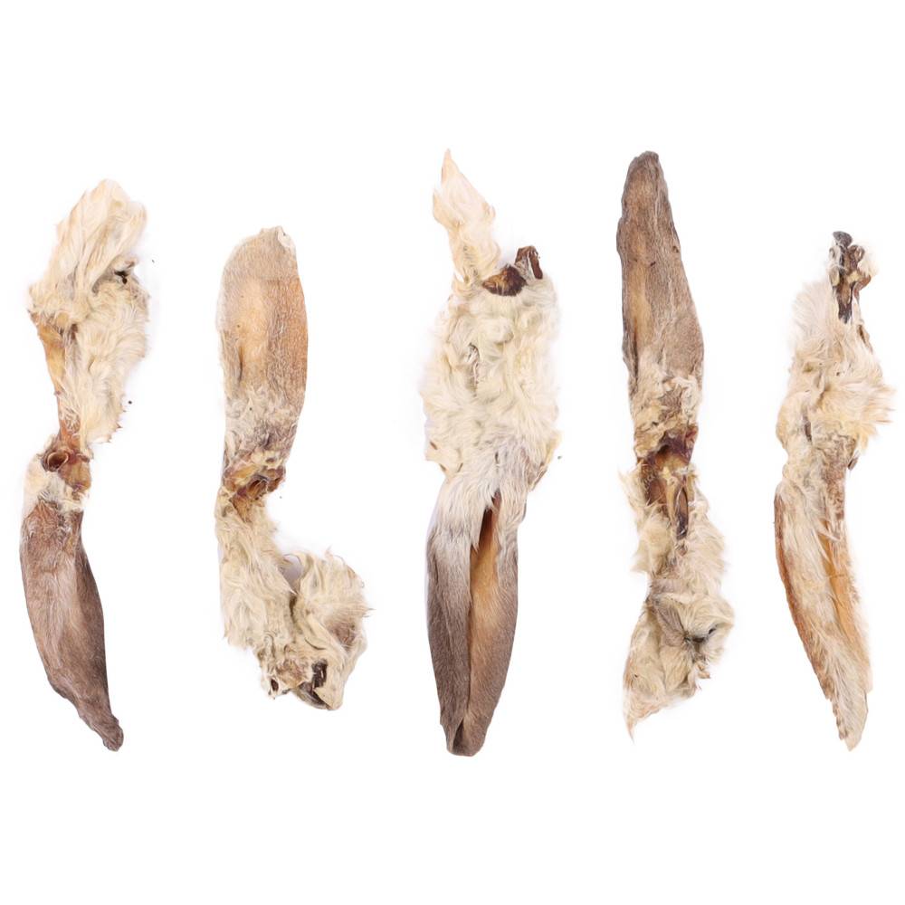 Oreille de lapin avec poils nature snack 200 g pour chien - Image 1