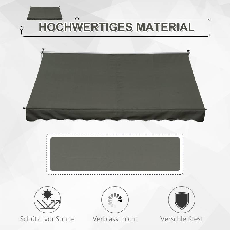 PANGIVO - Store banne autoportant polyester gris 300 x 150 x 280 cm - PANGIVO - Image 4