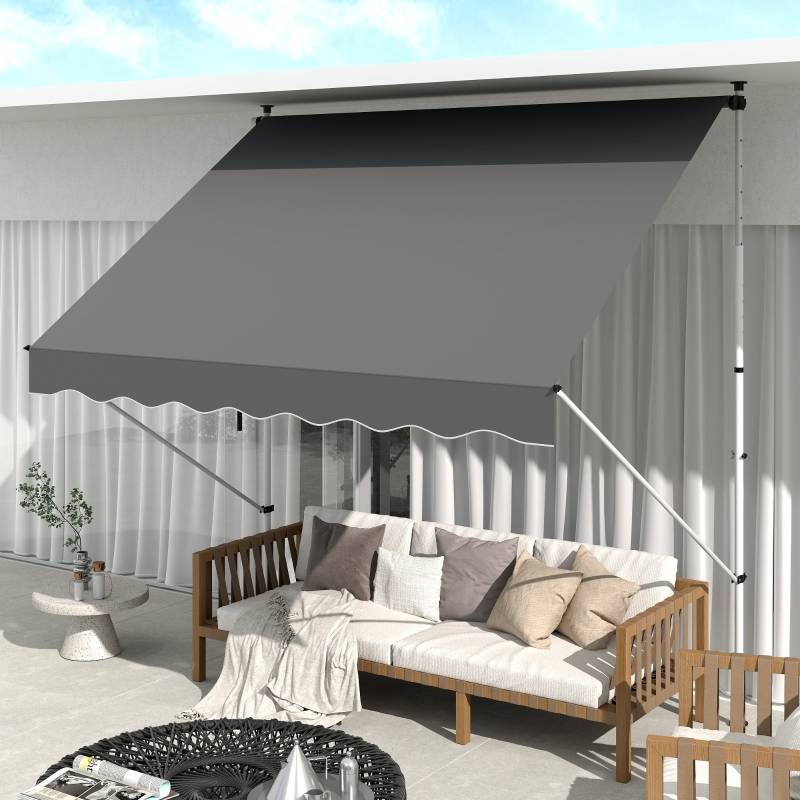 PANGIVO - Store banne autoportant polyester gris 300 x 150 x 280 cm - PANGIVO - Image 2