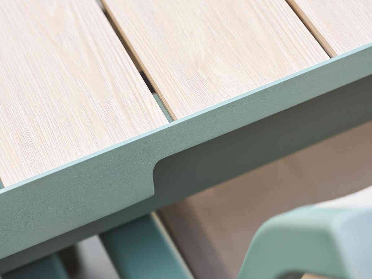 Hesperide - Table de jardin rectangulaire extensible en aluminium Evasion Lin/Vert Laurier Graphite 8/10 places + 10 fauteuils Piazza - Hespéride - Image 5