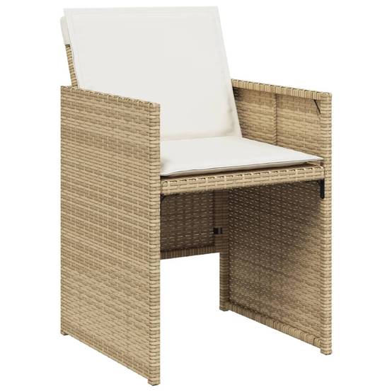 Salon de Jardin 8 Personnes Résine Tressée Table Bois Encastrable Extérieur Beige – ComfortXL Outdoor Living - Image 5