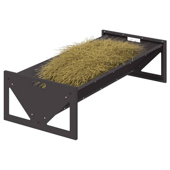 ComfortXL - Auge Bétail Acier 10kg Mangeoire Sol Jardin Ferme Noir - ComfortXL Outdoor Living - Image 3
