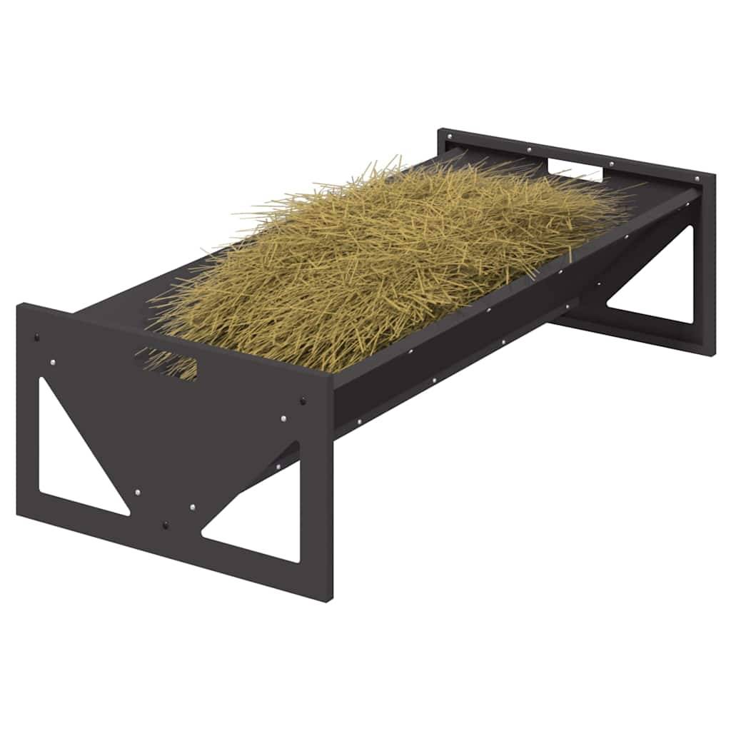 ComfortXL - Auge Bétail Acier 10kg Mangeoire Sol Jardin Ferme Noir - ComfortXL Outdoor Living - Image 3
