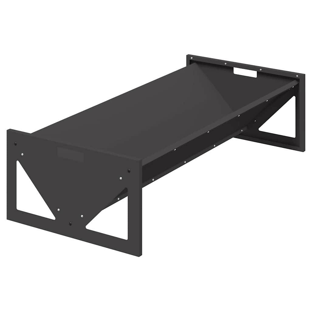 ComfortXL - Auge Bétail Acier 10kg Mangeoire Sol Jardin Ferme Noir - ComfortXL Outdoor Living - Image 2