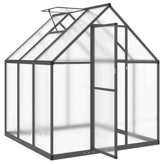 ComfortXL - Serre de Jardin Aluminium Polycarbonate Culture Plantes 169x169x195cm Anthracite - ComfortXL Outdoor Living - Image 6