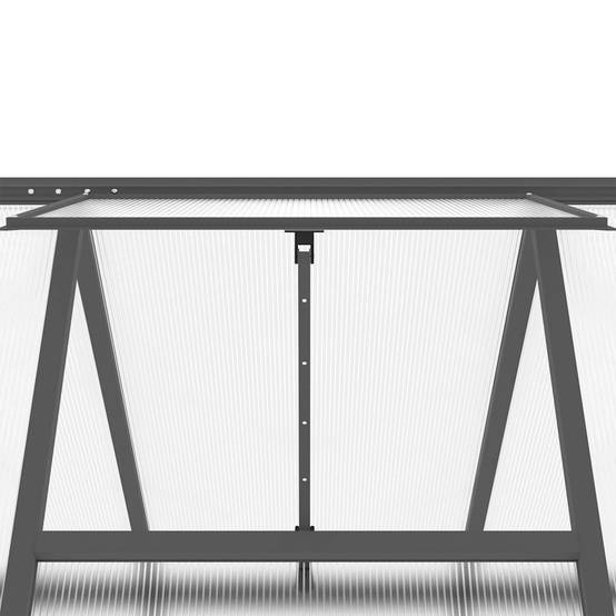 ComfortXL - Serre de Jardin Aluminium Polycarbonate Culture Plantes 169x169x195cm Anthracite - ComfortXL Outdoor Living - Image 9