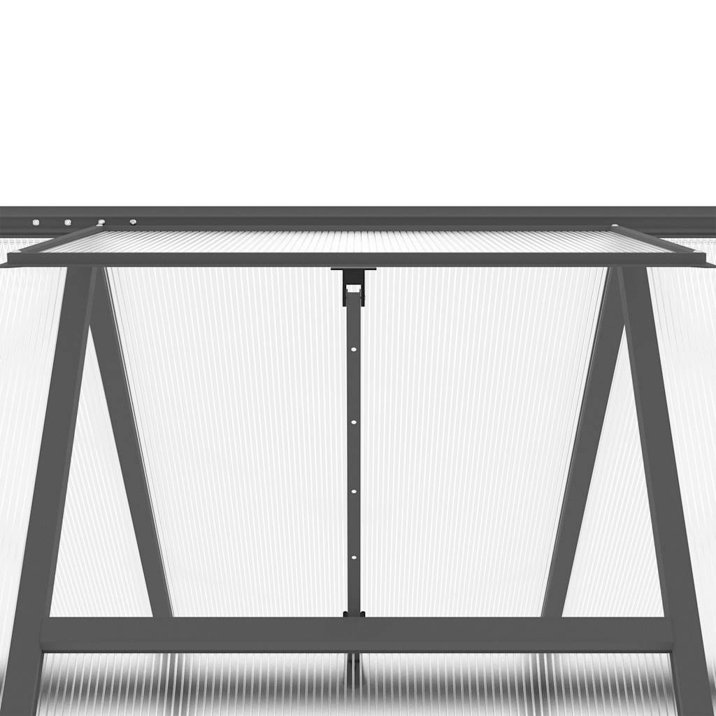 ComfortXL - Serre de Jardin Aluminium Polycarbonate Culture Plantes 169x169x195cm Anthracite - ComfortXL Outdoor Living - Image 9