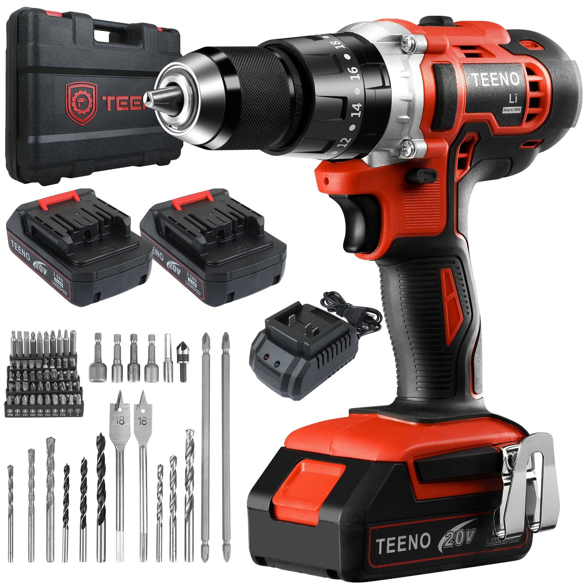 Perceuse Visseus 20V, 2 x 2.0Ah Batteries,45Nm, 69 Accessoires - Image 1