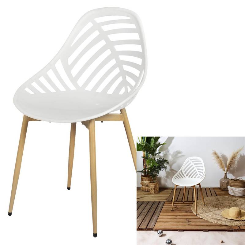 Lot de 4 chaises d\'extérieur Alameda - Blanc - Fauteuils de Jardin - Image 5