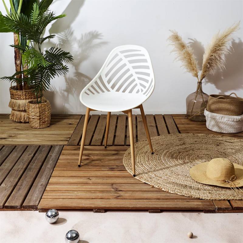 Lot de 4 chaises d\'extérieur Alameda - Blanc - Fauteuils de Jardin - Image 6