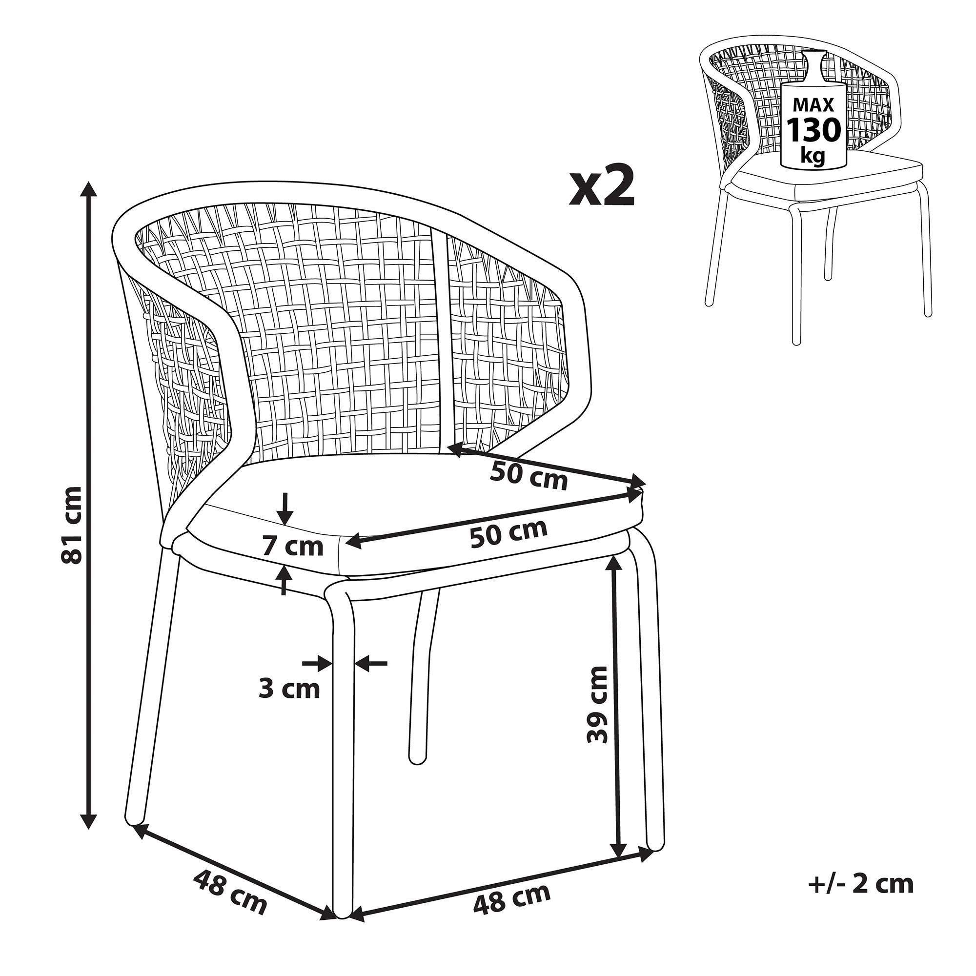 Chaise de jardin Aluminium Gris PALMI - Beliani - Image 2