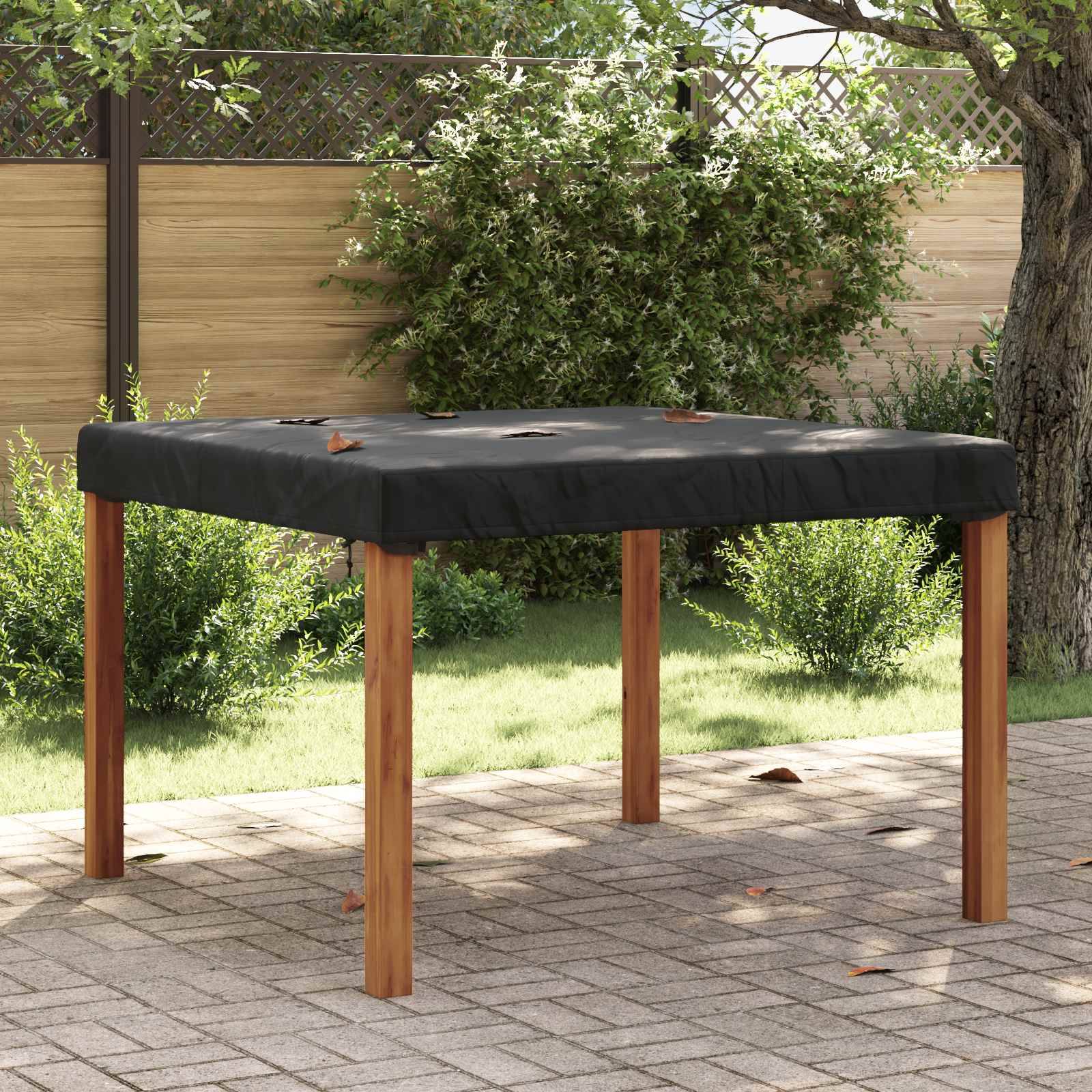 Housse de table tissu noir 122 x 122 x 15 cm, Poids:1.07kg - PANGIVO - Image 1
