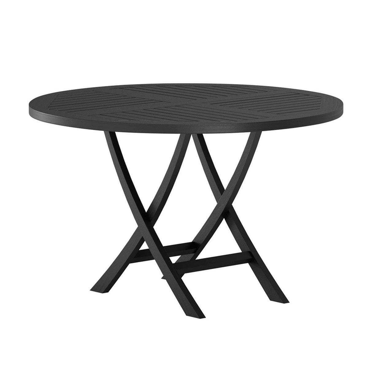 Table de Jardin Ronde "Kenya" 120cm Noir - Image 1