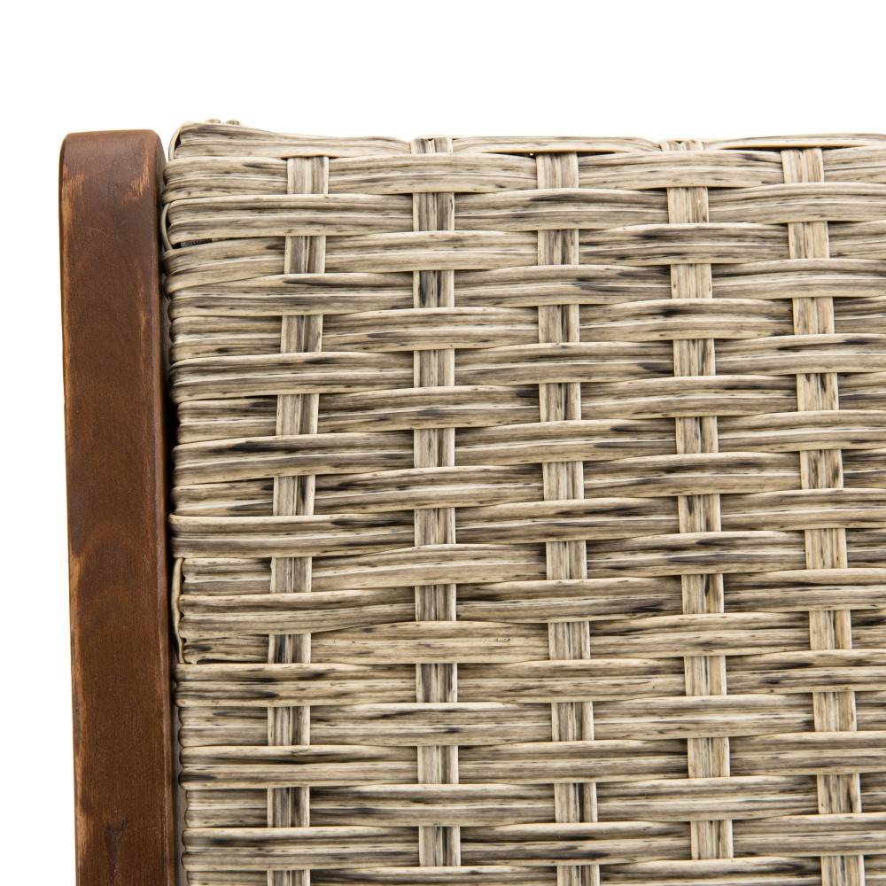 VICK - Ensemble de 2 fauteuils de jardin pliants bois Acacia et rotin - Image 6