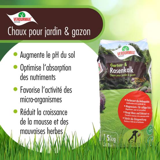 15 kg VERDURMAX® Chaux pour jardin et pelouse x 66 - Image 2