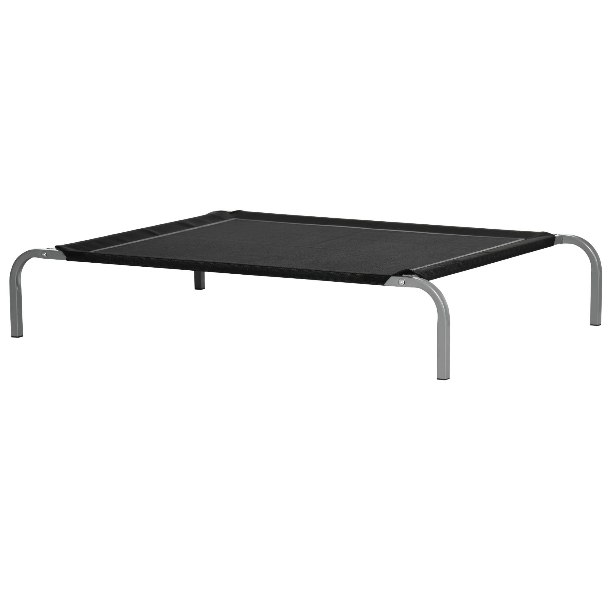 Lit surélevé XL chien Textilène intérieur extérieur haute ventilation 110x75x20cm noir - ComfortXL Outdoor Living - Image 2