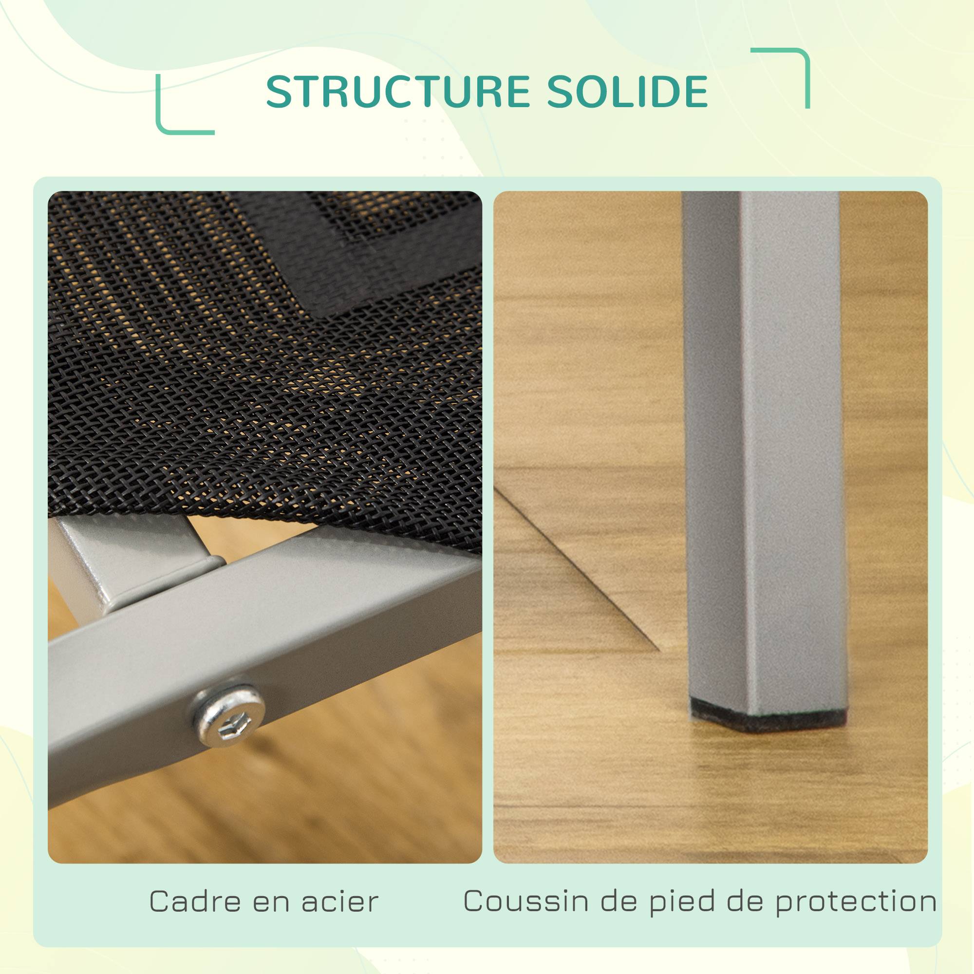 Lit surélevé XL chien Textilène intérieur extérieur haute ventilation 110x75x20cm noir - ComfortXL Outdoor Living - Image 7