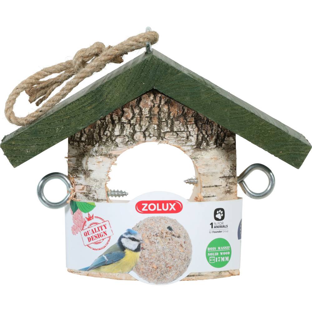 Zolux - Support Boule de graisse en bois massif pour oiseaux - Imagen 2