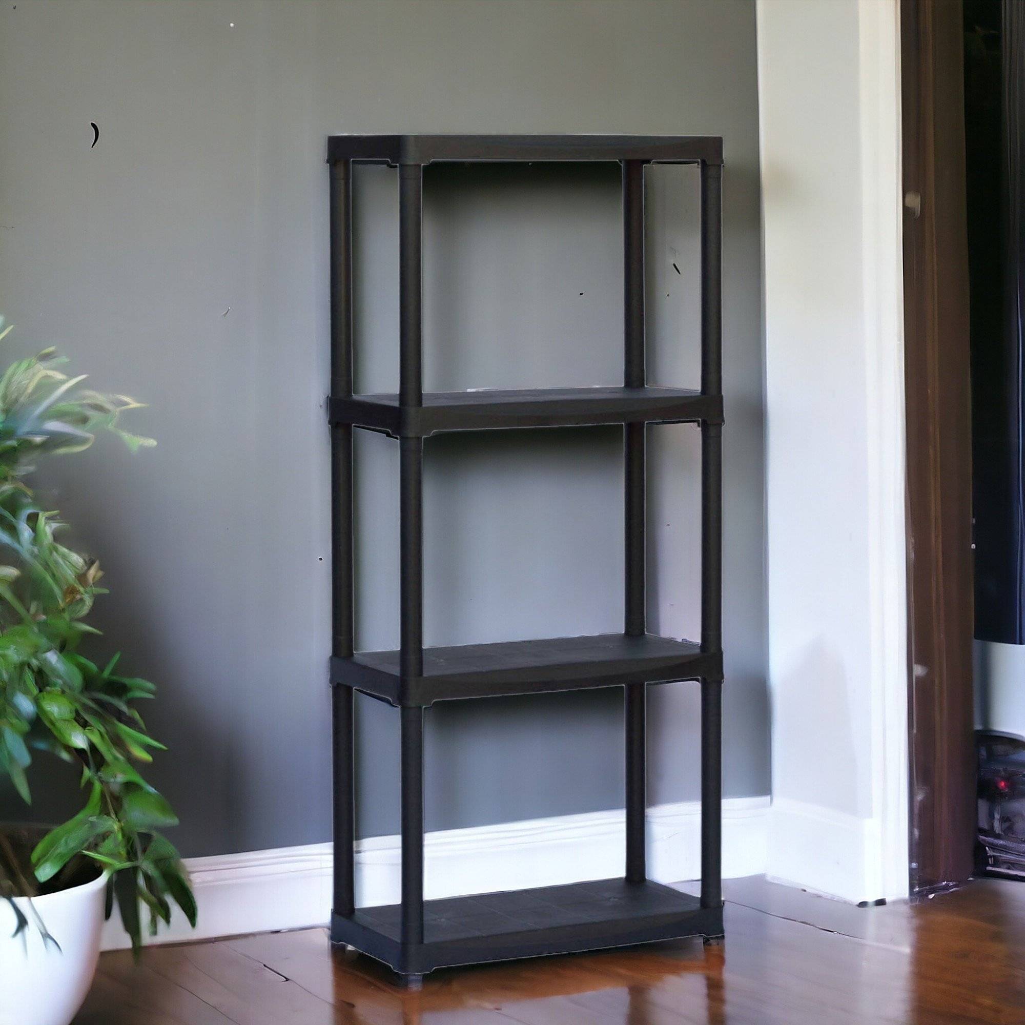 Dmora - Armoire d'extérieur Dbellucc, Étagère extérieure, Armoire de balcon polyvalente, Armoire d'extérieur, Anthracite, 60x30h133 cm - Dmora - Imagen 2