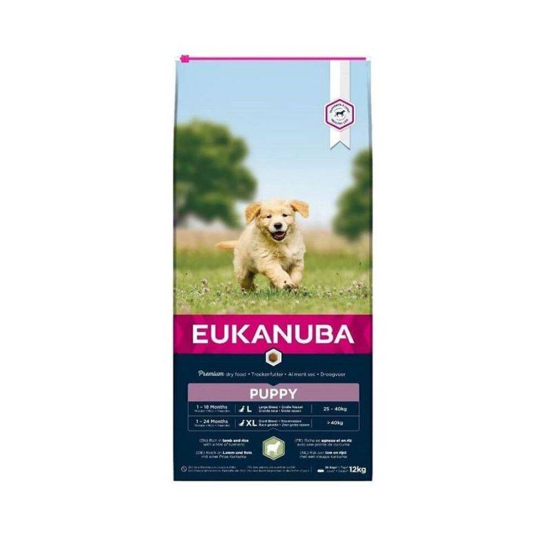 Eukanuba - CROQUETTES CHIEN PUPPY JUNIOR AGNEAU LARGE - EUKANUBA 12 kg - Imagen 1