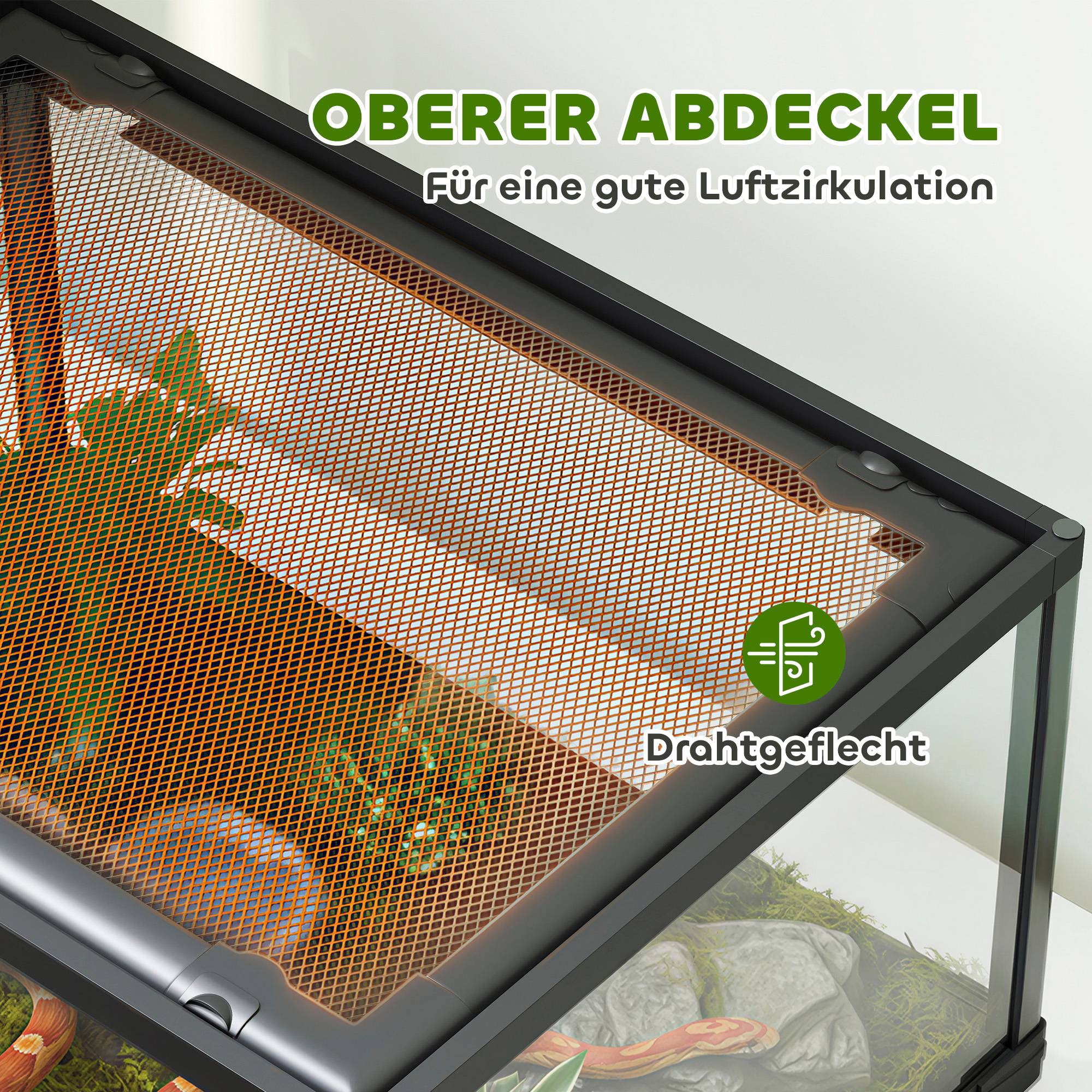 Terrarium pour reptiles verre noir 60 x 45 x 32 cm - PANGIVO - Image 7