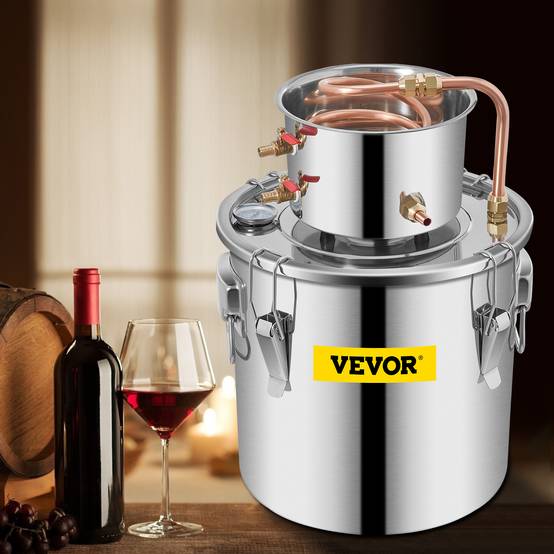 VEVOR Distillateur alambic 11.4L inox, avec pompe, pour alcool, eau, whisky, brandy, huiles essentielles. - Image 8