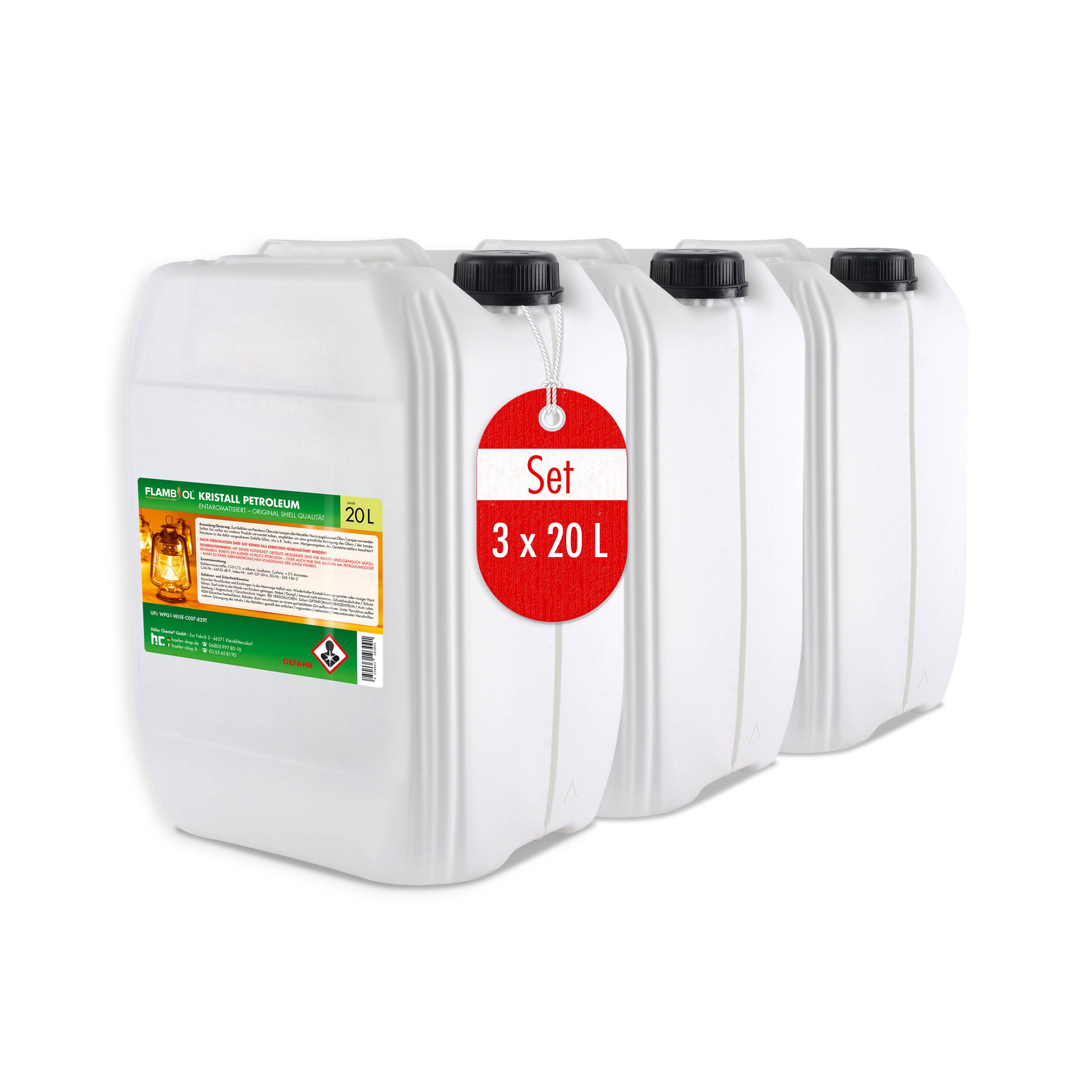 Pétrole de chauffage FLAMBIOL® en bidon de 20 L x 3 - Image 1