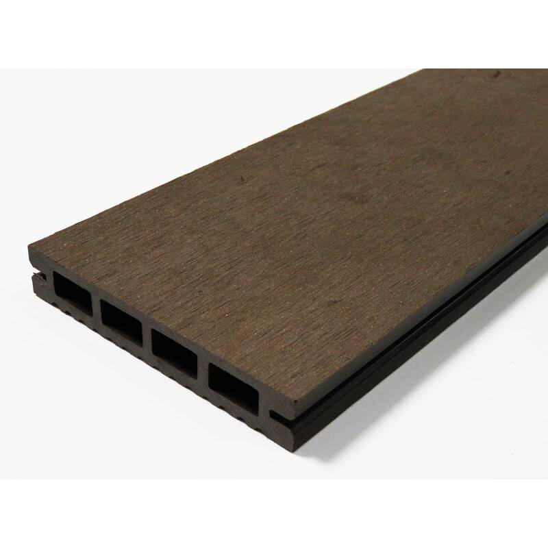Lame terrasse bois composite alvéolaire Prima L 220 cm / l12 cm / ep 19 mm - Coloris - Chocolat, Epaisseur - 19 mm, Largeur - 12 cm, Longueur - 220 cm - Image 3