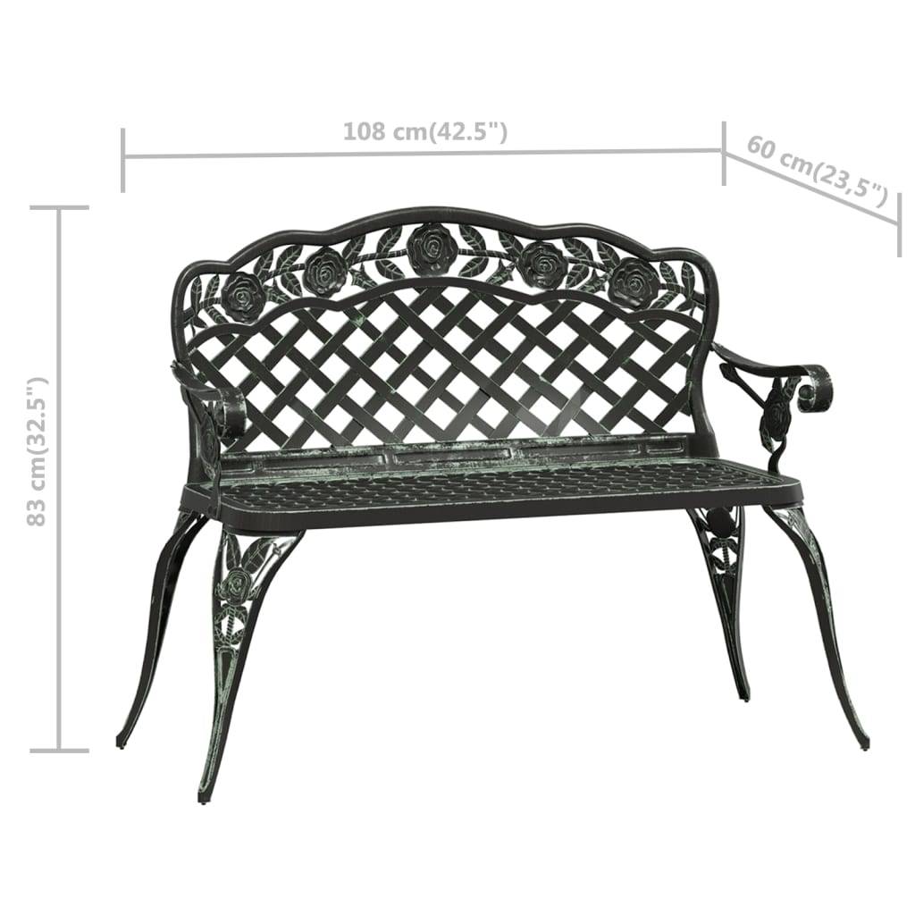 Maison Chic - Banc de jardin - Banc d'extérieur - Banquette 108 cm Aluminium coulé Vert - Imagen 7
