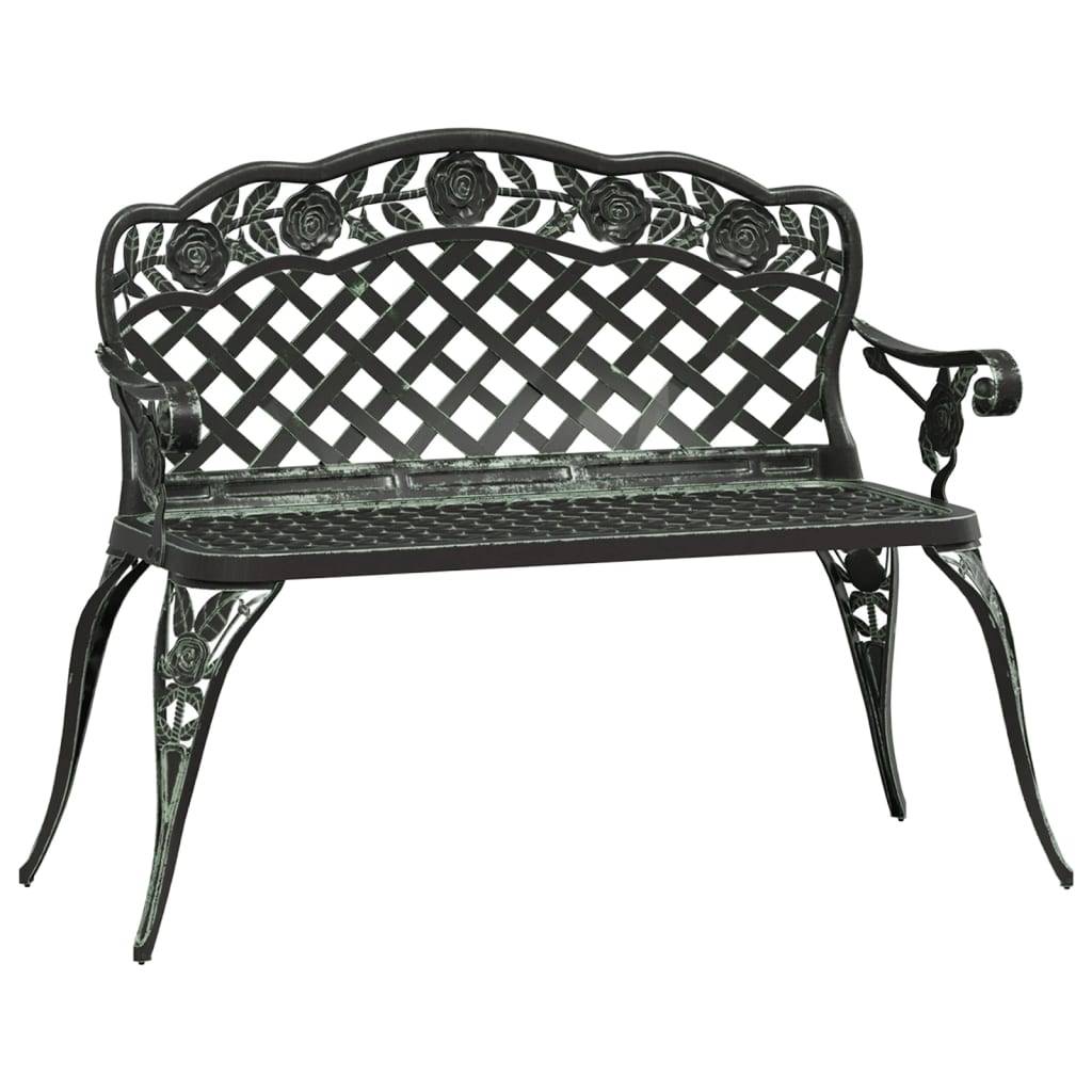Maison Chic - Banc de jardin - Banc d'extérieur - Banquette 108 cm Aluminium coulé Vert - Imagen 1