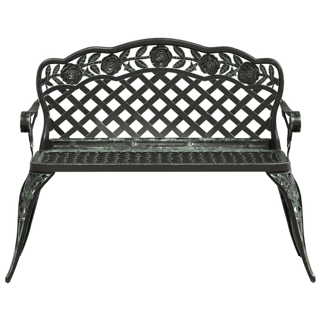 Maison Chic - Banc de jardin - Banc d'extérieur - Banquette 108 cm Aluminium coulé Vert - Imagen 3