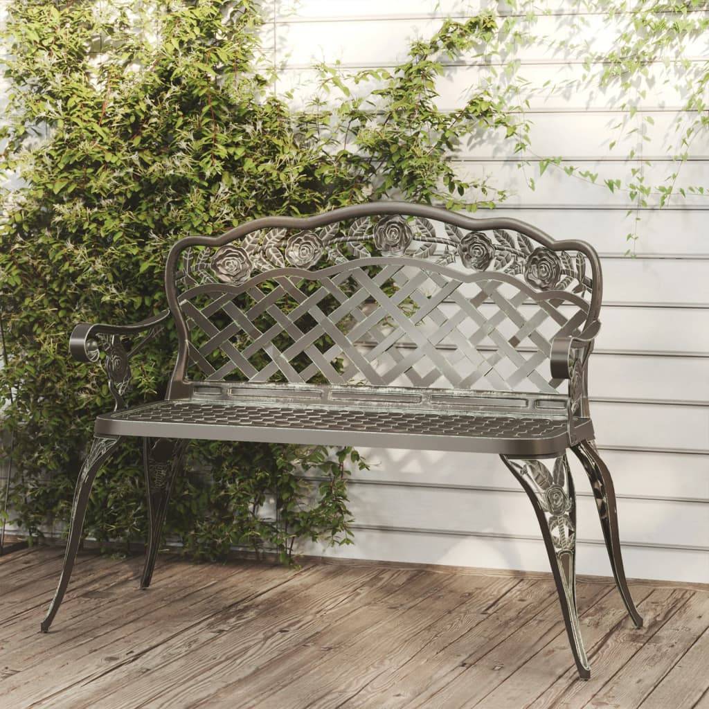 Maison Chic - Banc de jardin - Banc d'extérieur - Banquette 108 cm Aluminium coulé Vert - Imagen 2