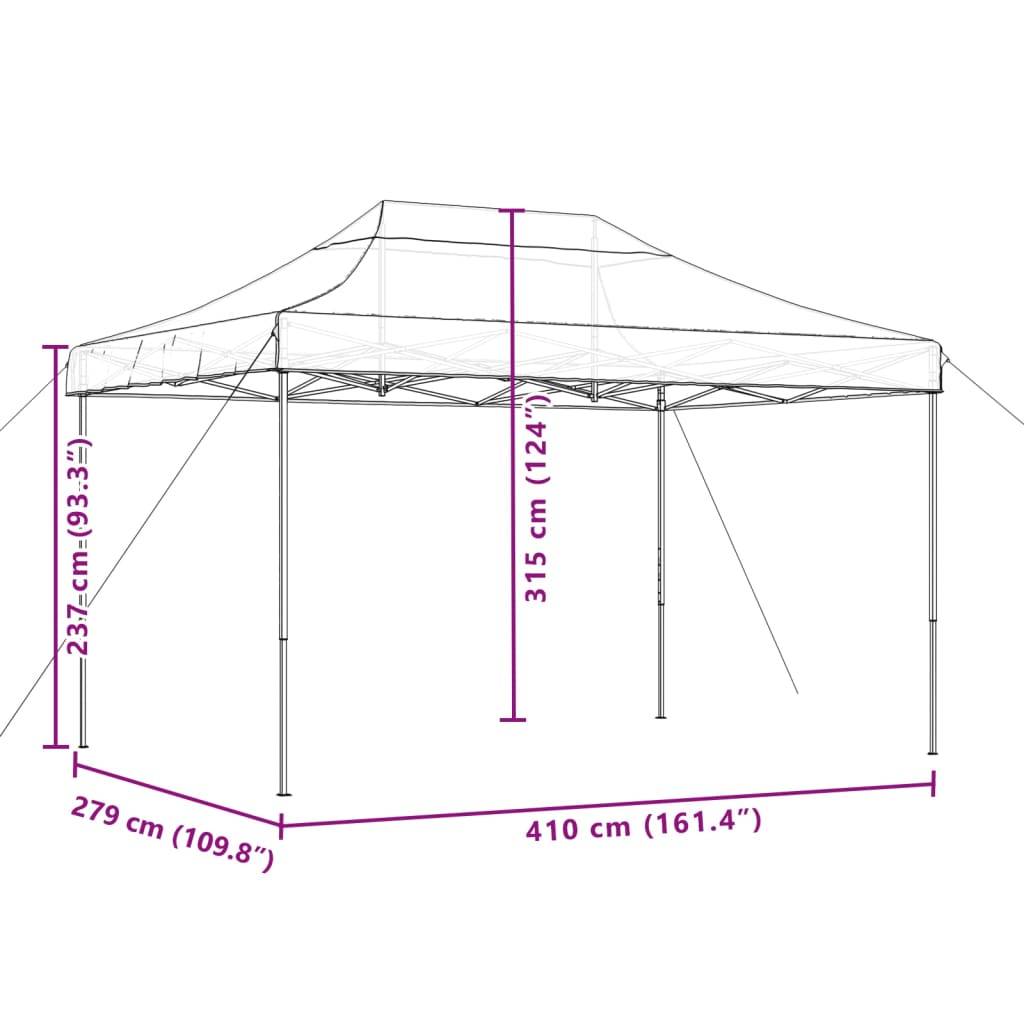 Pergola acier noir 410 x 279 x 315 cm - Prolenta premium p375.6 - Image 9