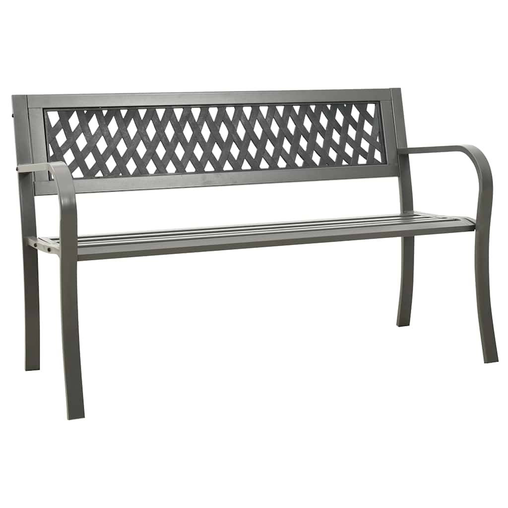Vidaxl - Banc de jardin 125 cm acier gris vidaXL 312039 - Imagen 1