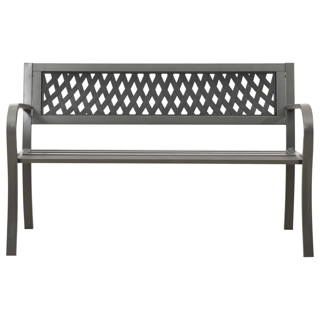 Vidaxl - Banc de jardin 125 cm acier gris vidaXL 312039 - Imagen 6